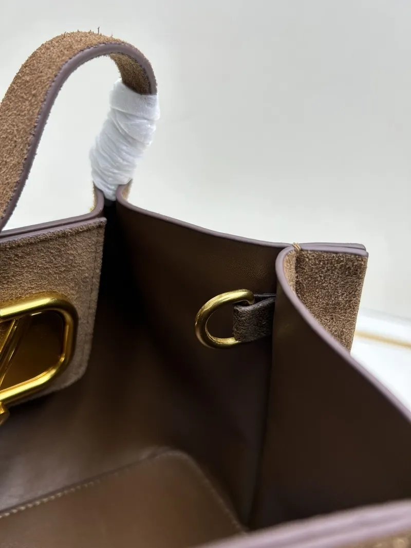 Valentino Brown Suede Handbag 20255 - Image 8