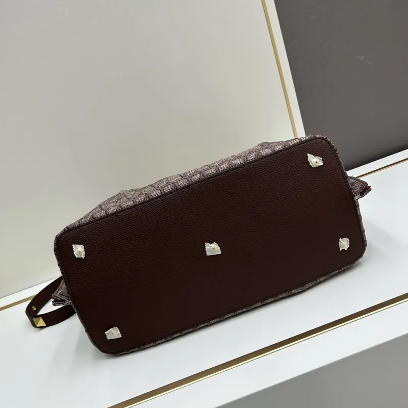 Valentino Brown Monogram Tote Bag with Pouch 20247 - Image 6