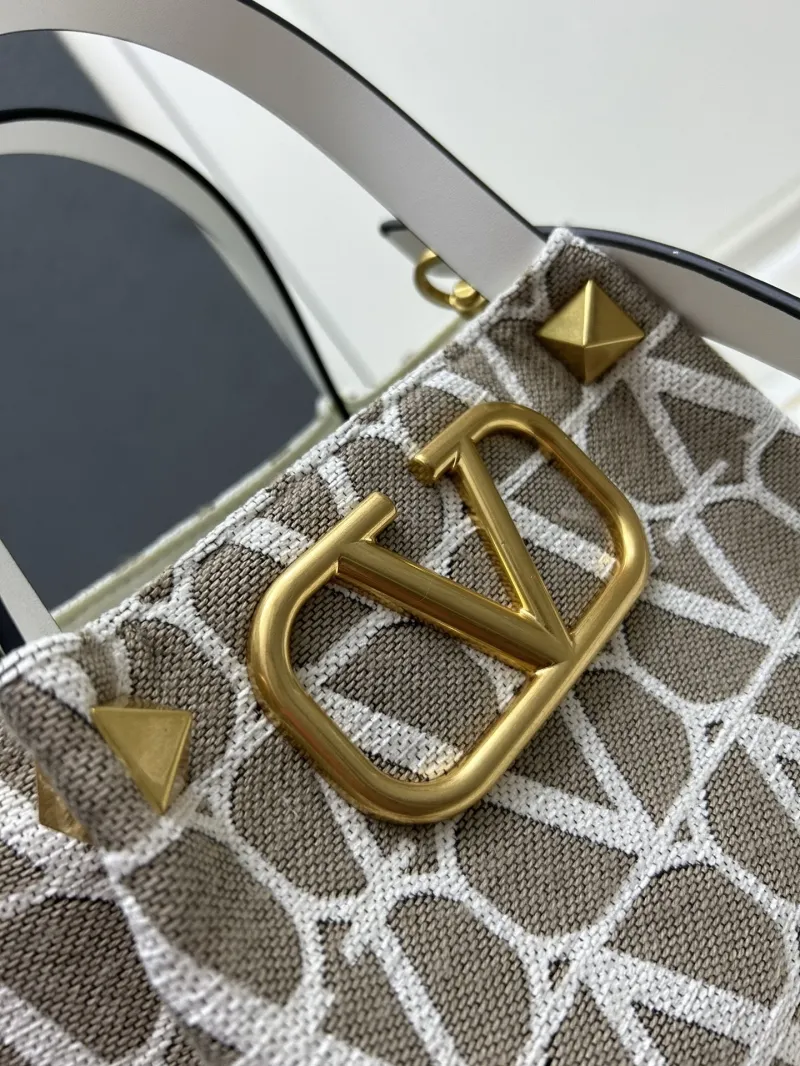 Valentino Gray White Small Monogram Tote Bag 5039-2 - Image 5