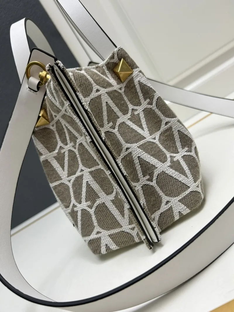 Valentino Gray White Small Monogram Tote Bag 5039-2 - Image 6