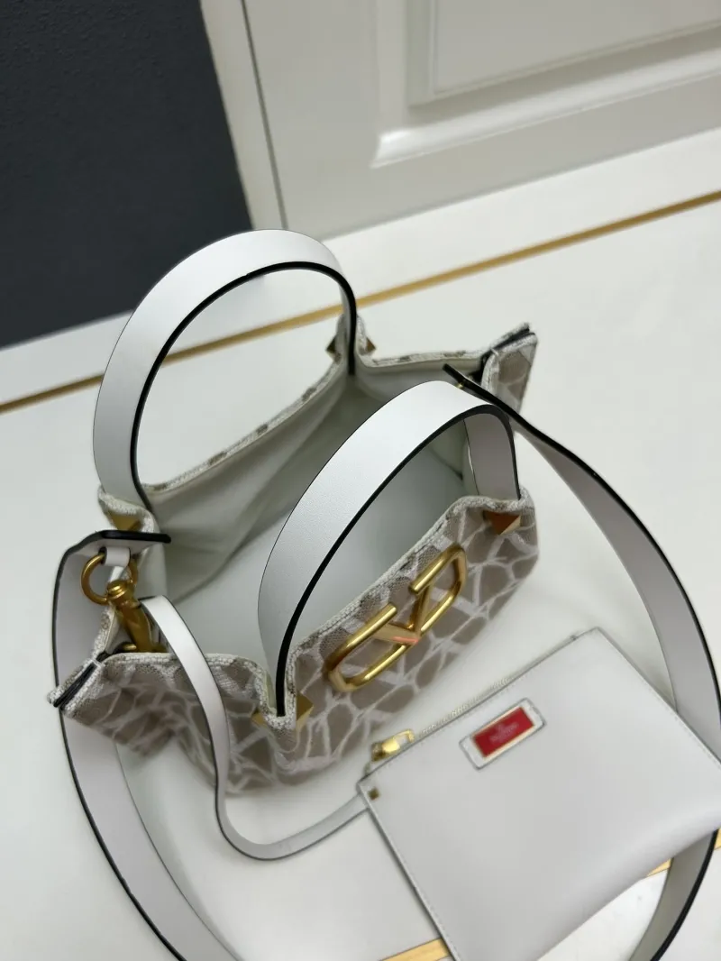 Valentino Gray White Small Monogram Tote Bag 5039-2 - Image 8