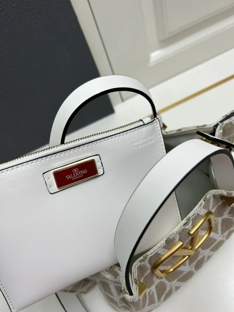 Valentino Gray White Small Monogram Tote Bag 5039-2 - Image 9