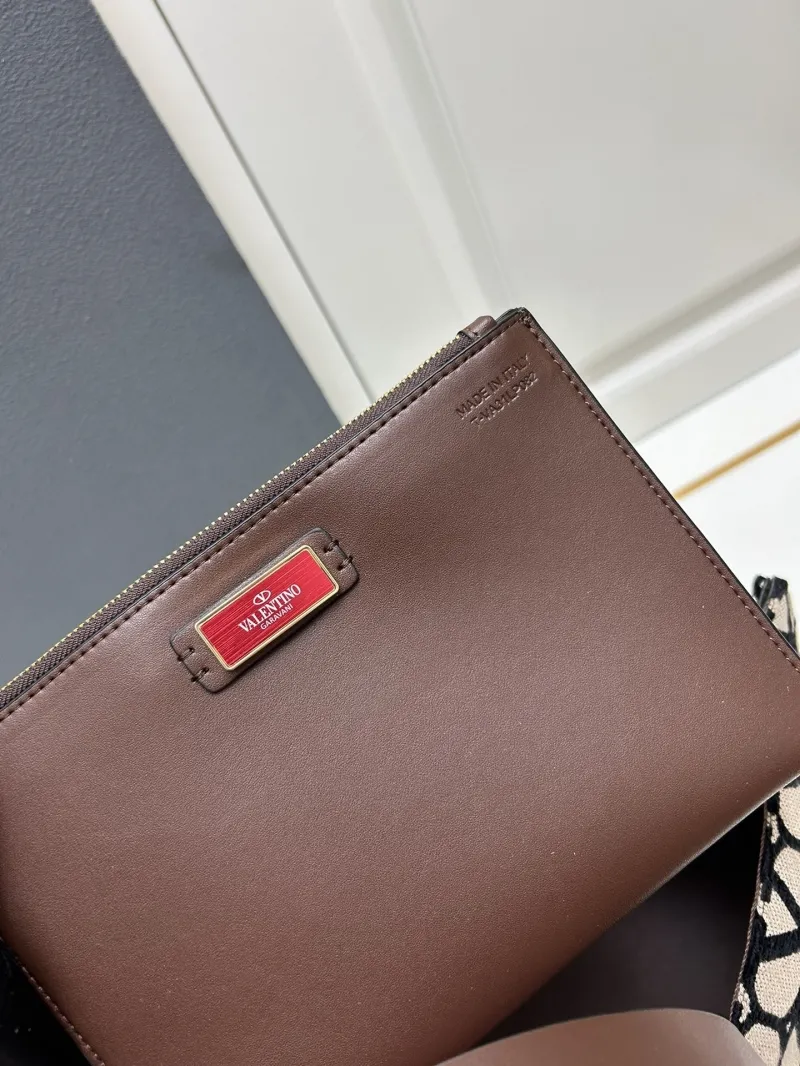 Valentino Beige Black Large Monogram Tote Bag with Pouch - Image 9
