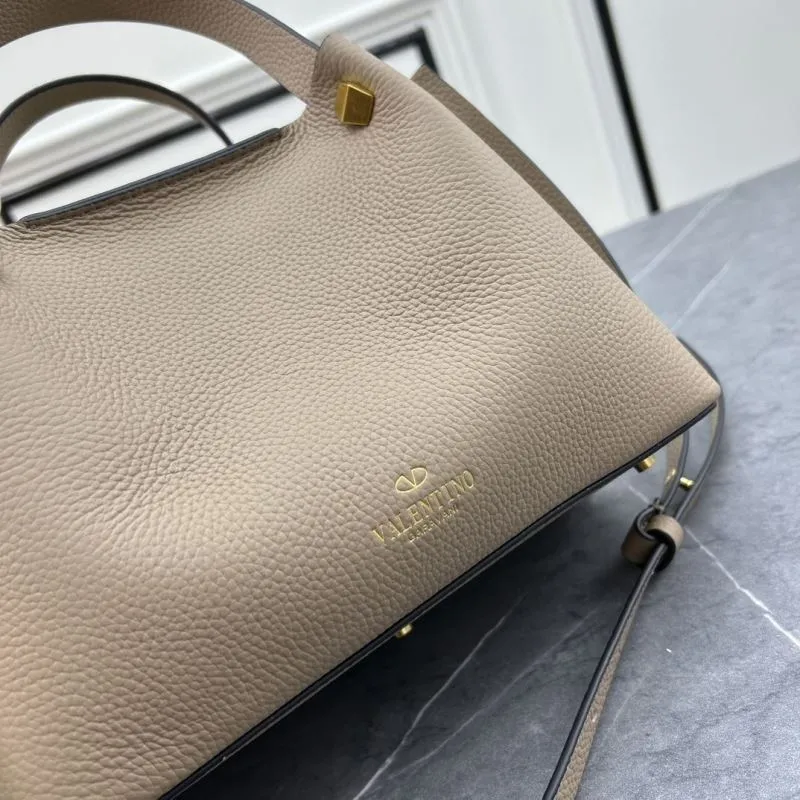 Valentino Taupe Leather Tote Bag 124 31x25x15cm - Image 6