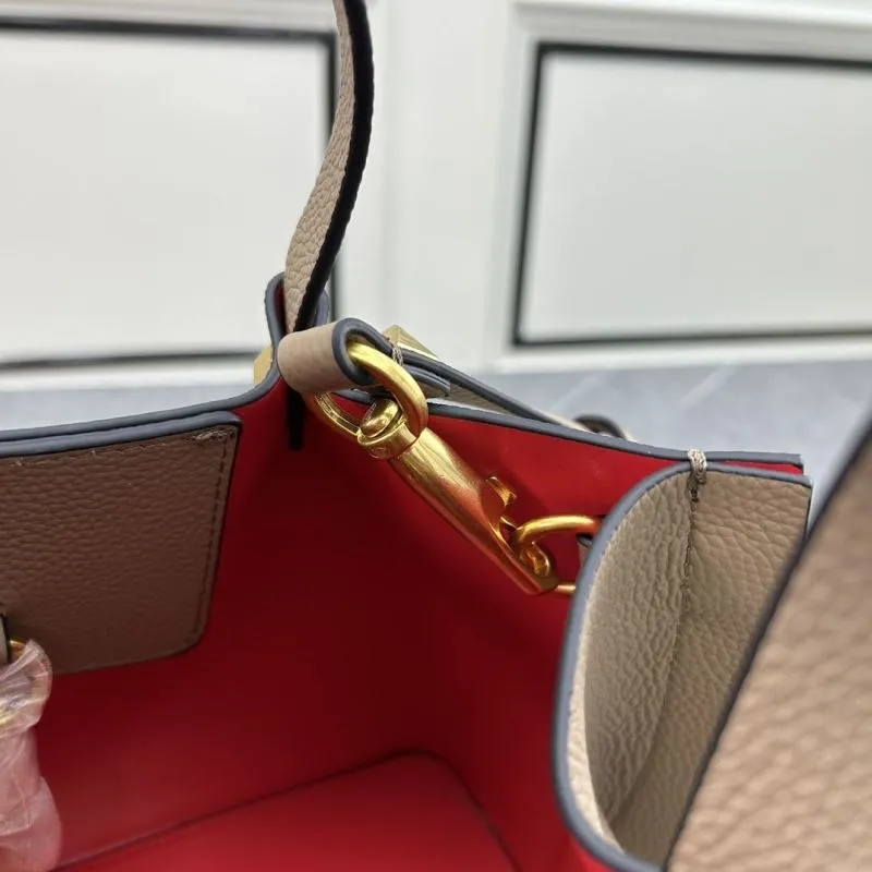 Valentino Taupe Leather Tote Bag 124 31x25x15cm - Image 8