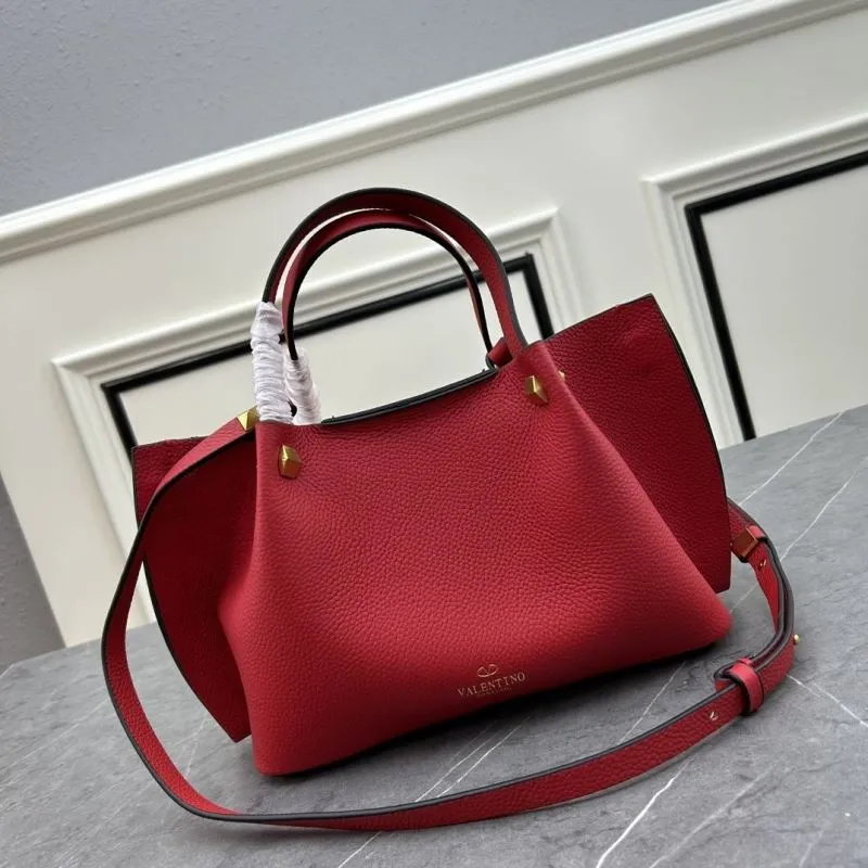 Valentino Red Leather Tote Shoulder Handbag - Image 3