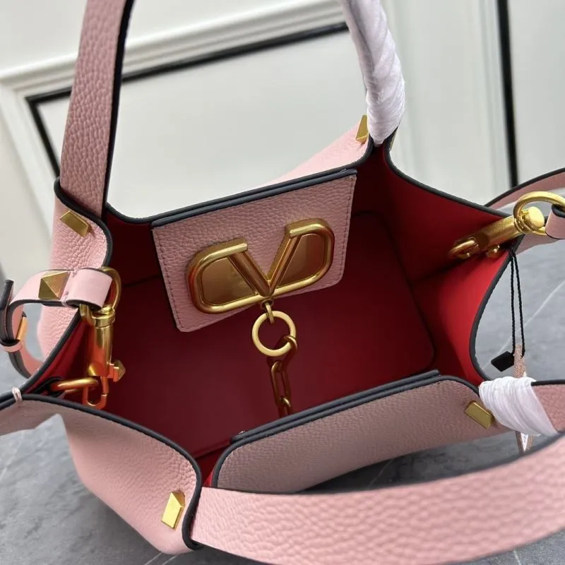 Valentino Pink Leather Shopping Tote Handbag 126 - Image 7