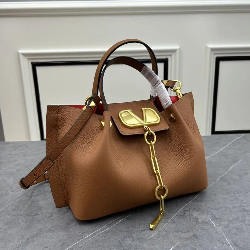 Alternative view of Valentino Brown Leather Tote Handbag