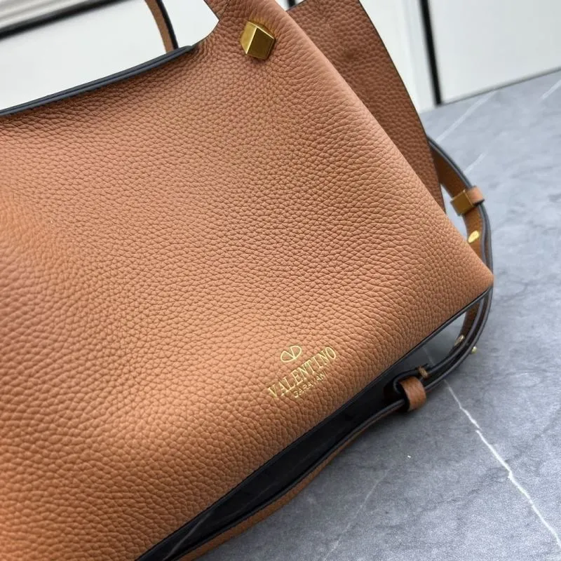Valentino Brown Leather Tote Handbag - Image 6