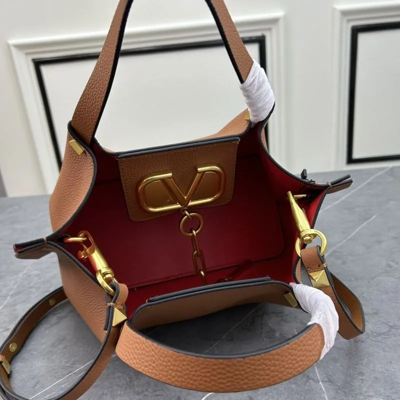 Valentino Brown Leather Tote Handbag - Image 7