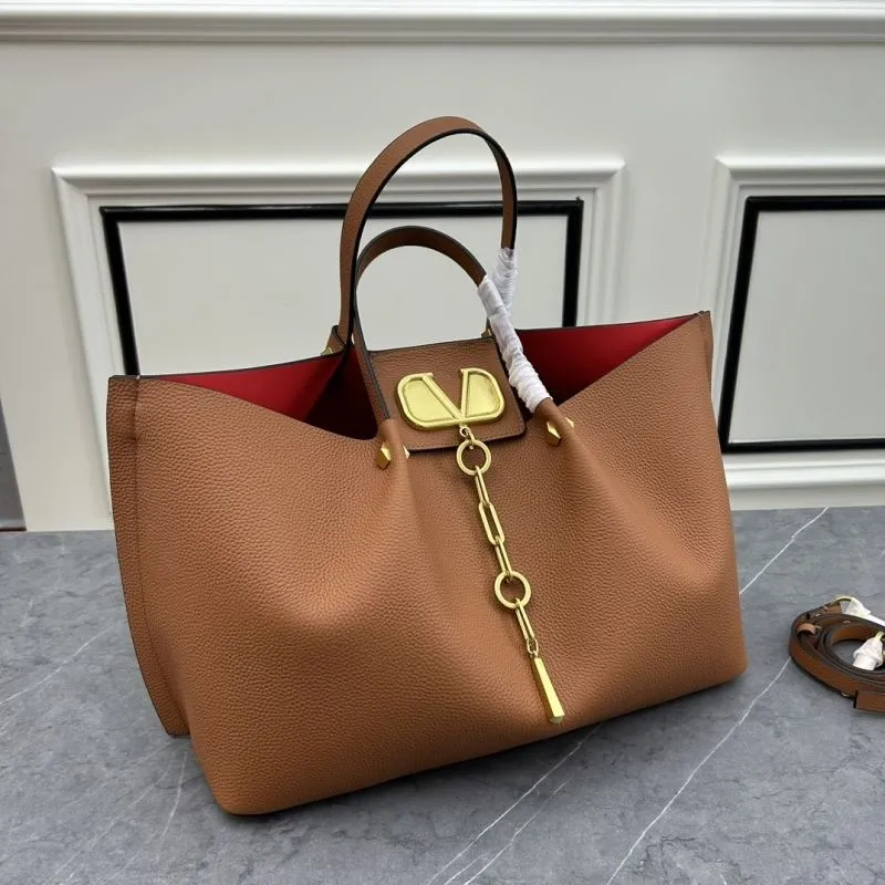 Alternative view of Valentino Brown Leather Tote Bag with Small Pouch