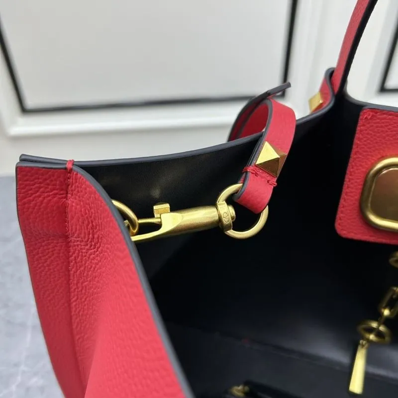 Valentino Red Leather Tote Bag with Pouch - Image 7