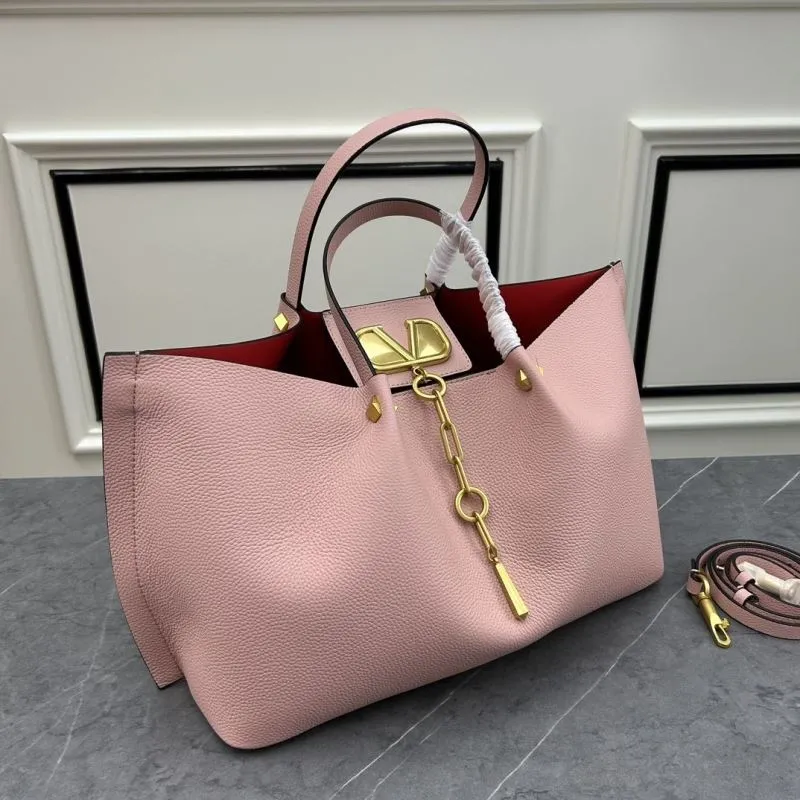 Alternative view of Valentino Pink Leather Tote Bag with Pouch
