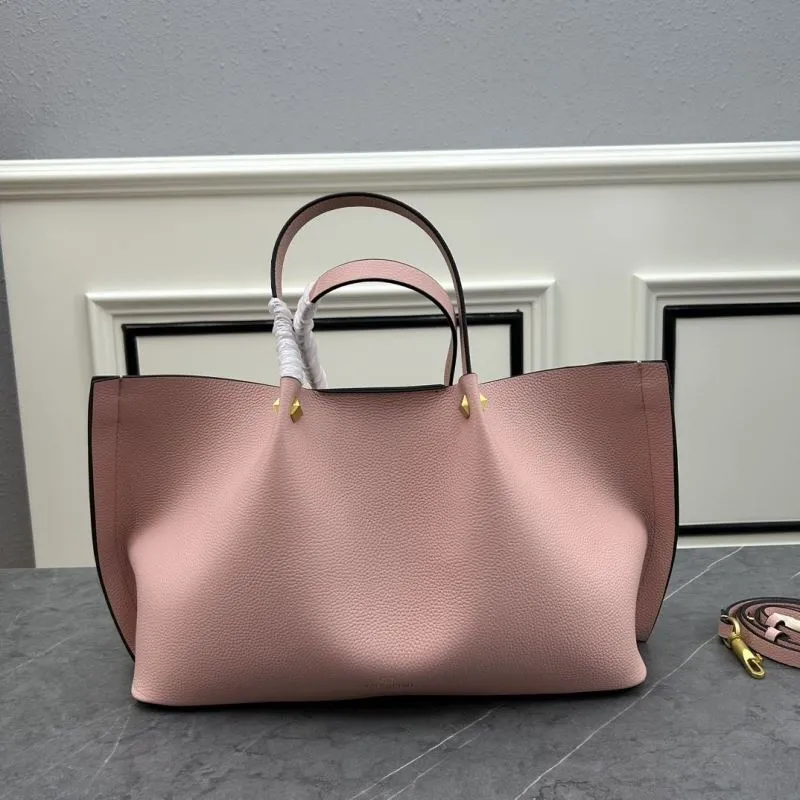 Valentino Pink Leather Tote Bag with Pouch - Image 3