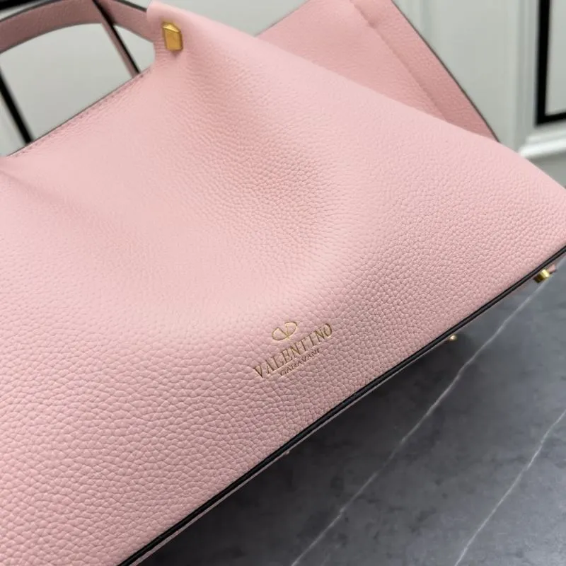 Valentino Pink Leather Tote Bag with Pouch - Image 4