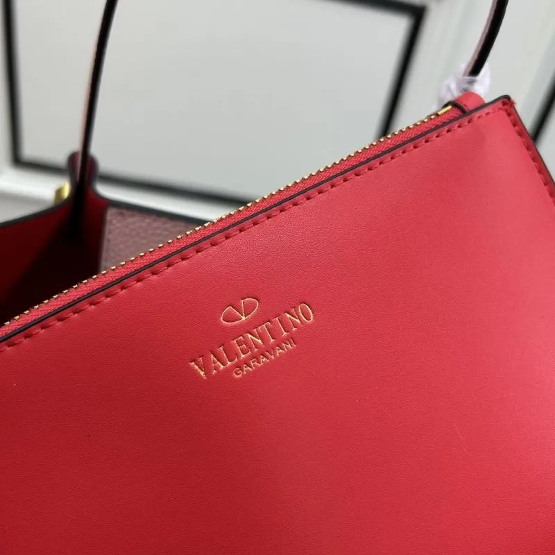 Valentino Pink Leather Tote Bag with Pouch - Image 8