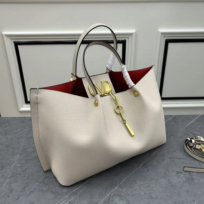 Alternative view of Valentino Cream Leather Tote Bag with Small Pouch