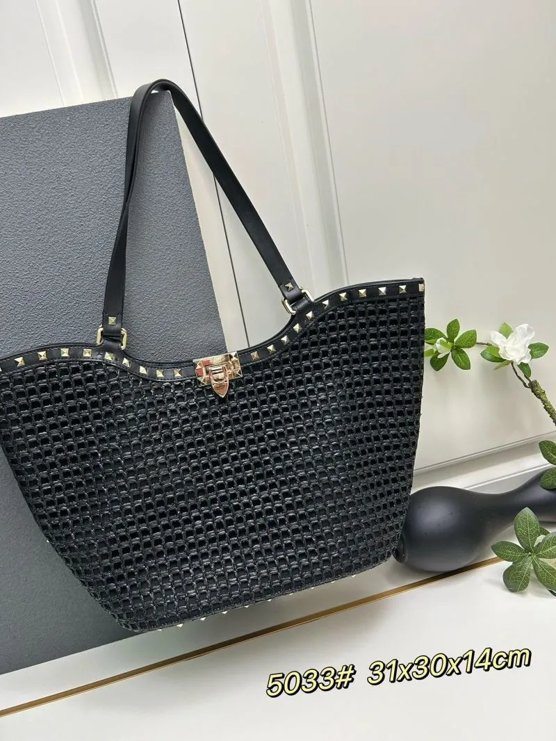 Alternative view of Valentino Black Woven Tote Bag 5033
