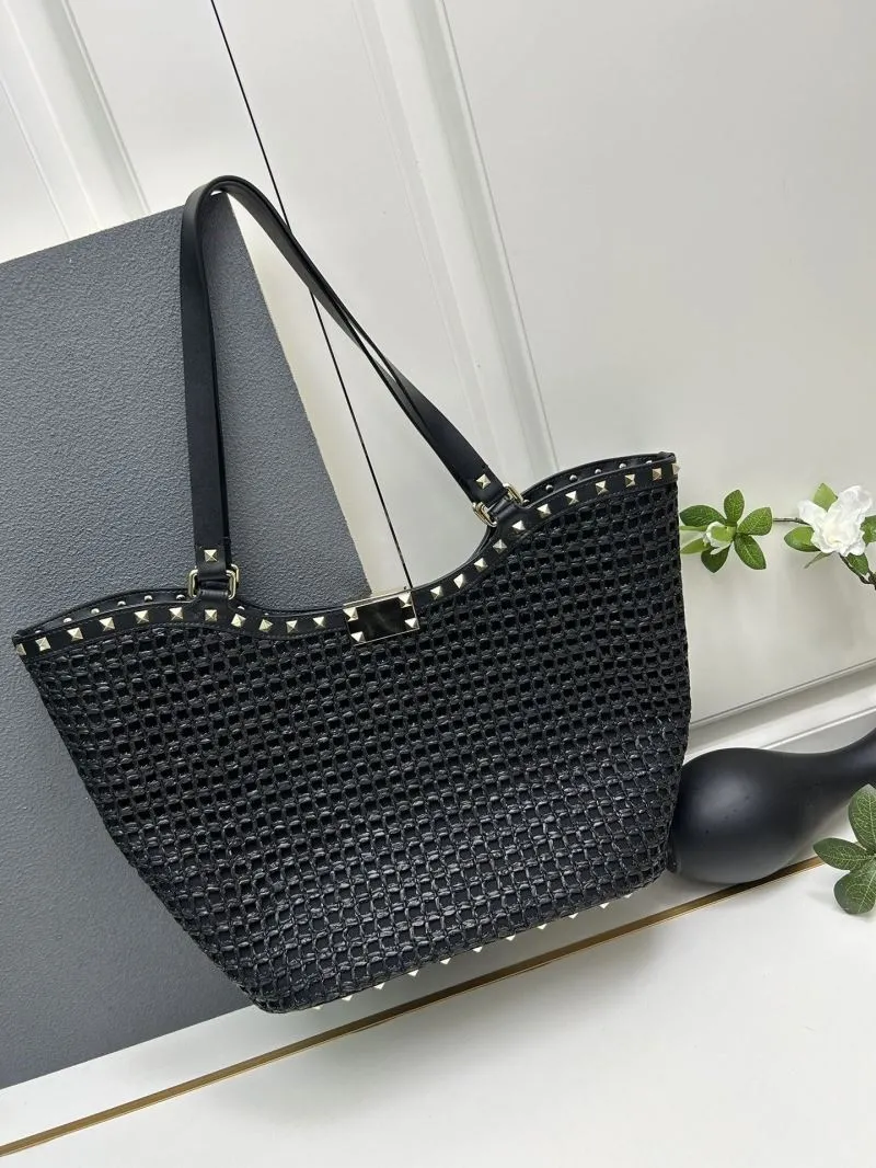 Valentino Black Woven Tote Bag 5033 - Image 3