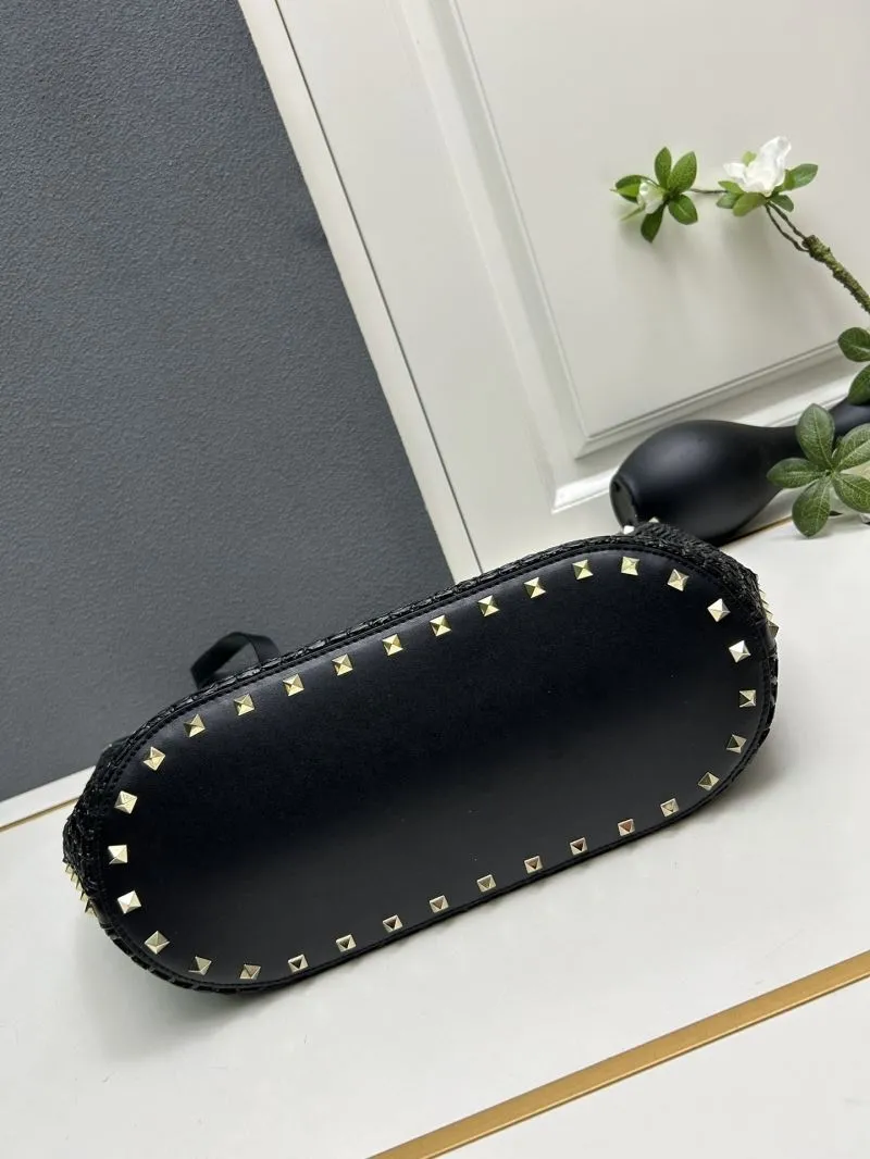 Valentino Black Woven Tote Bag 5033 - Image 7