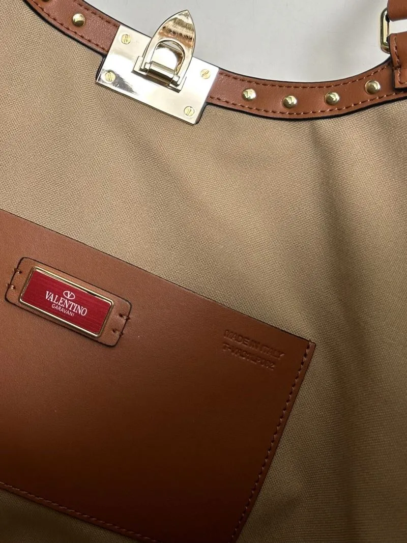 Alternative view of Valentino 5033 Beige Woven Tote Bag