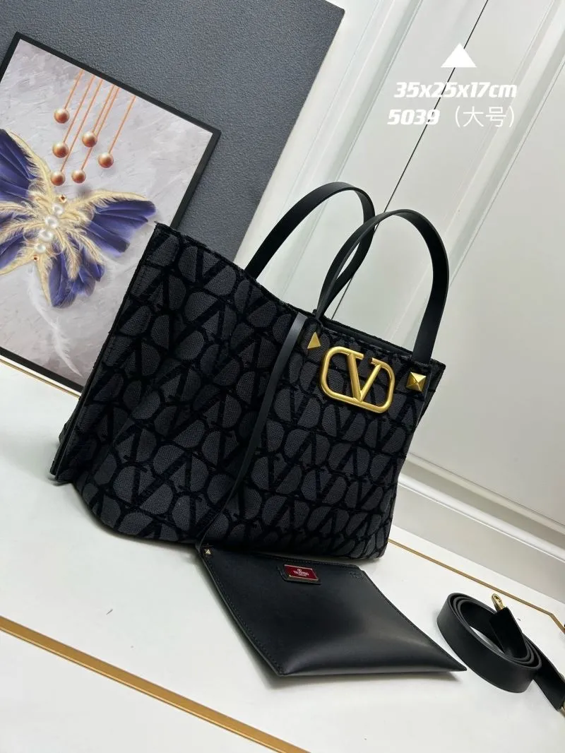 Alternative view of Valentino Large Black Tote Bag with Pouch 5039