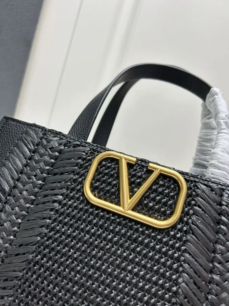 Valentino Black Small Woven Leather Tote Bag 9876 - Image 5
