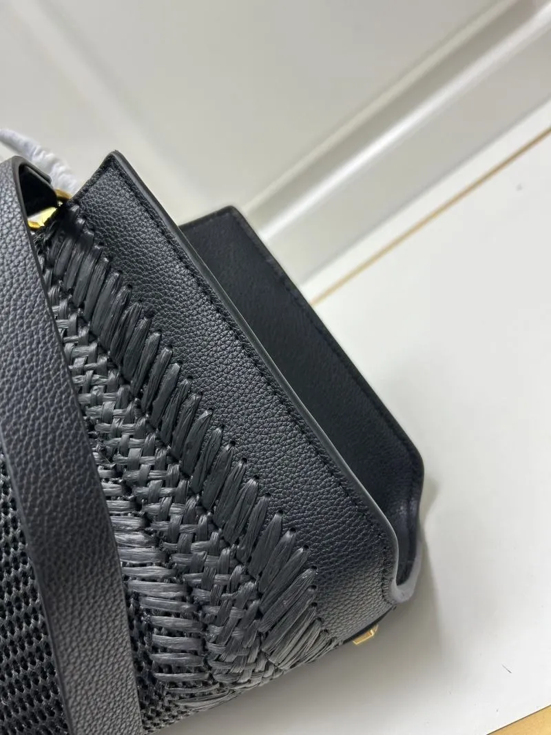 Valentino Black Small Woven Leather Tote Bag 9876 - Image 7