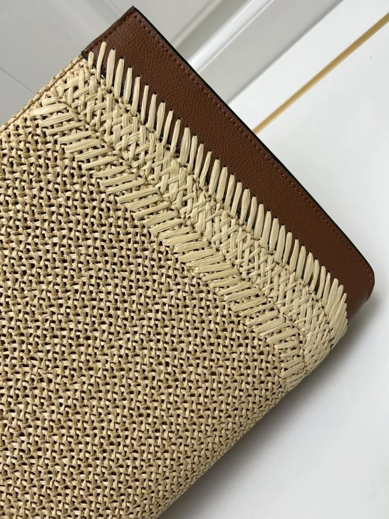 Valentino 9875 Large Woven Tote Bag Beige Brown - Image 6