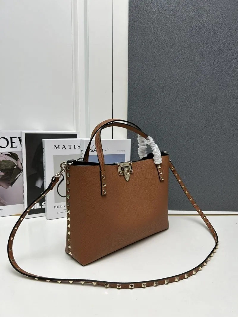 Valentino Brown Leather Tote Bag 5025 - Image 3