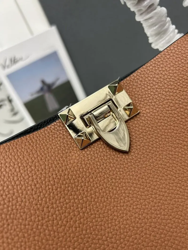 Valentino Brown Leather Tote Bag 5025 - Image 5