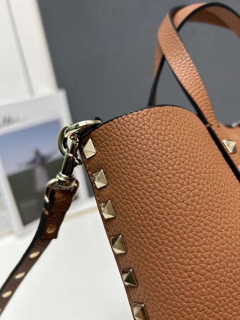 Valentino Brown Leather Tote Bag 5025 - Image 6