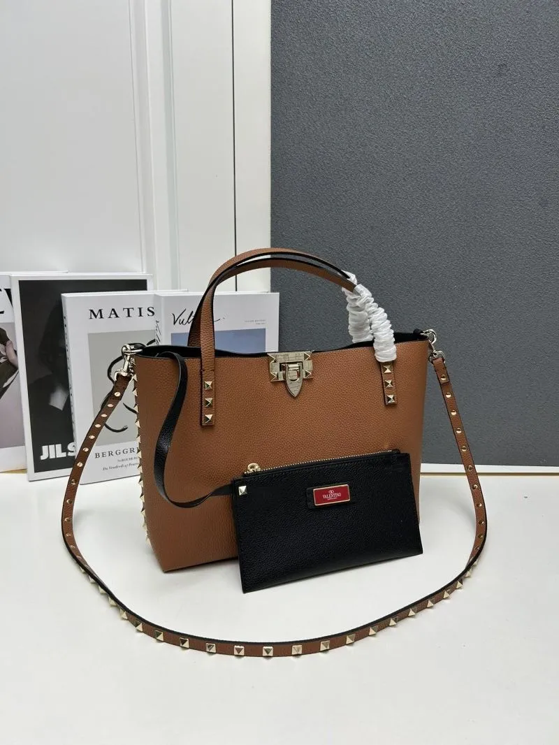 Valentino Brown Leather Tote Bag 5025 - Image 7