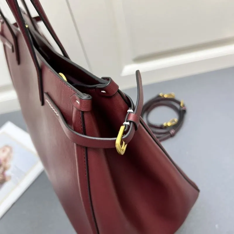Valentino Burgundy Leather Tote Bag 5047 - Image 7