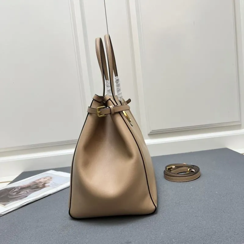 Valentino Beige Leather Tote Bag 5047 - Image 5