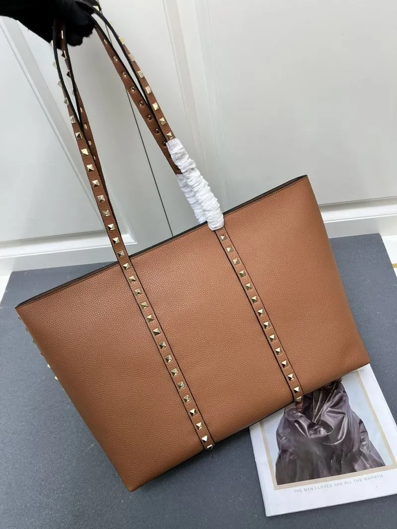 Valentino Brown Leather Tote Bag Model 9905 - Image 3