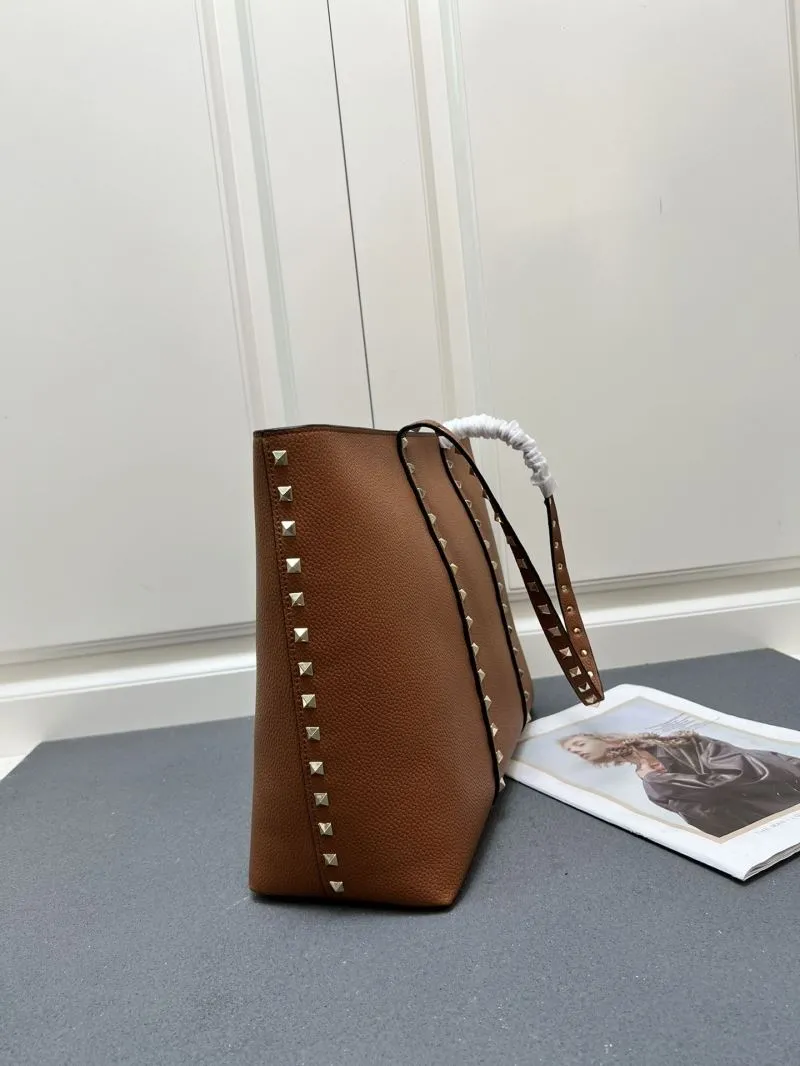 Valentino Brown Leather Tote Bag Model 9905 - Image 5