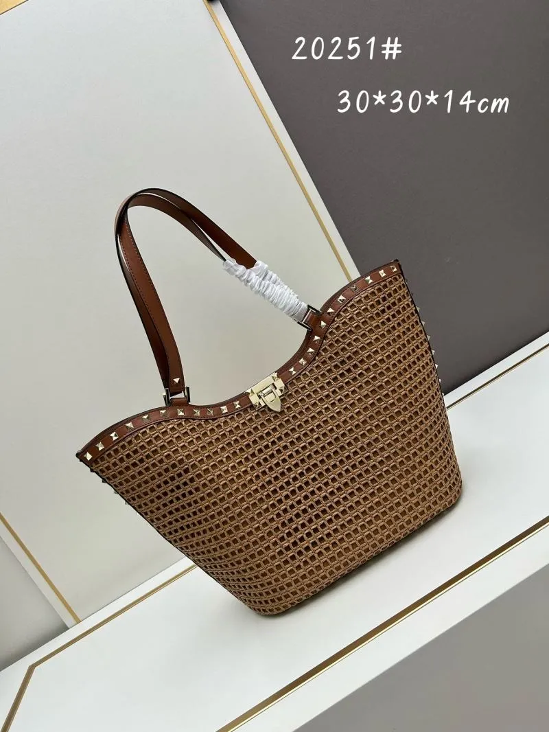 Valentino Brown Woven Tote Bag 20251