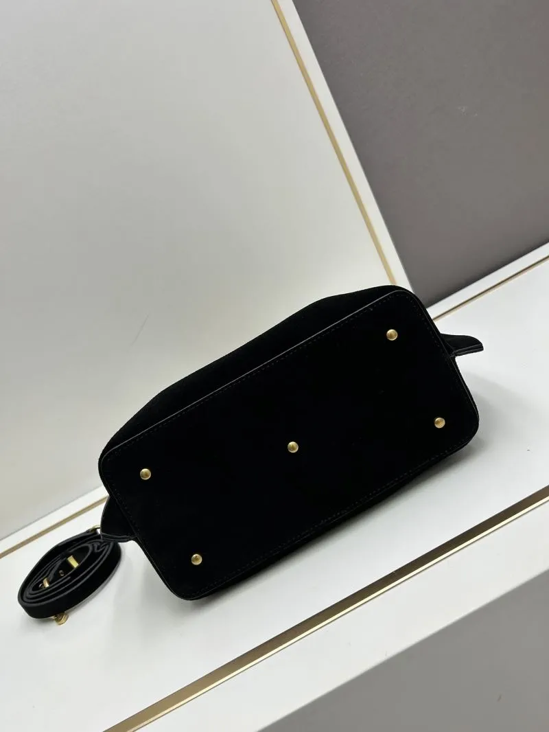 Valentino Black Suede Handbag 20255 - Image 3