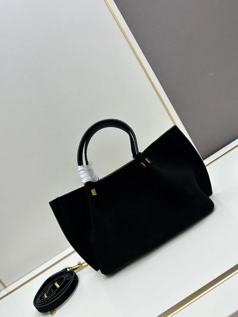 Valentino Black Suede Handbag 20255 - Image 4