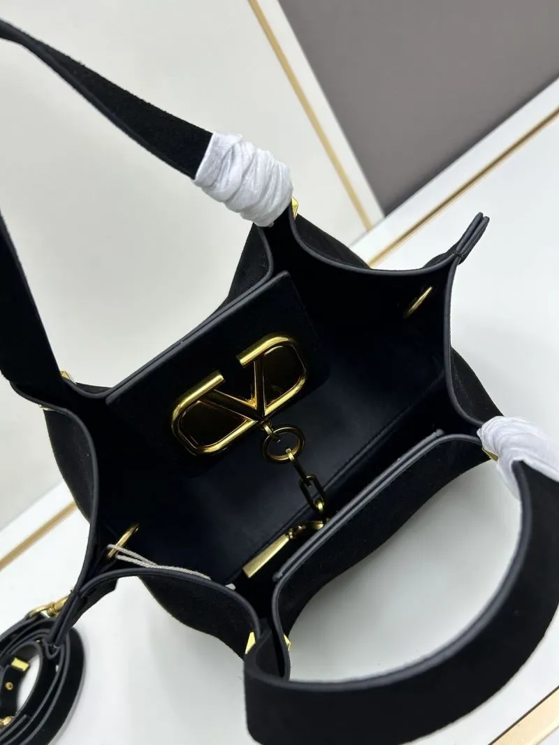 Valentino Black Suede Handbag 20255 - Image 6