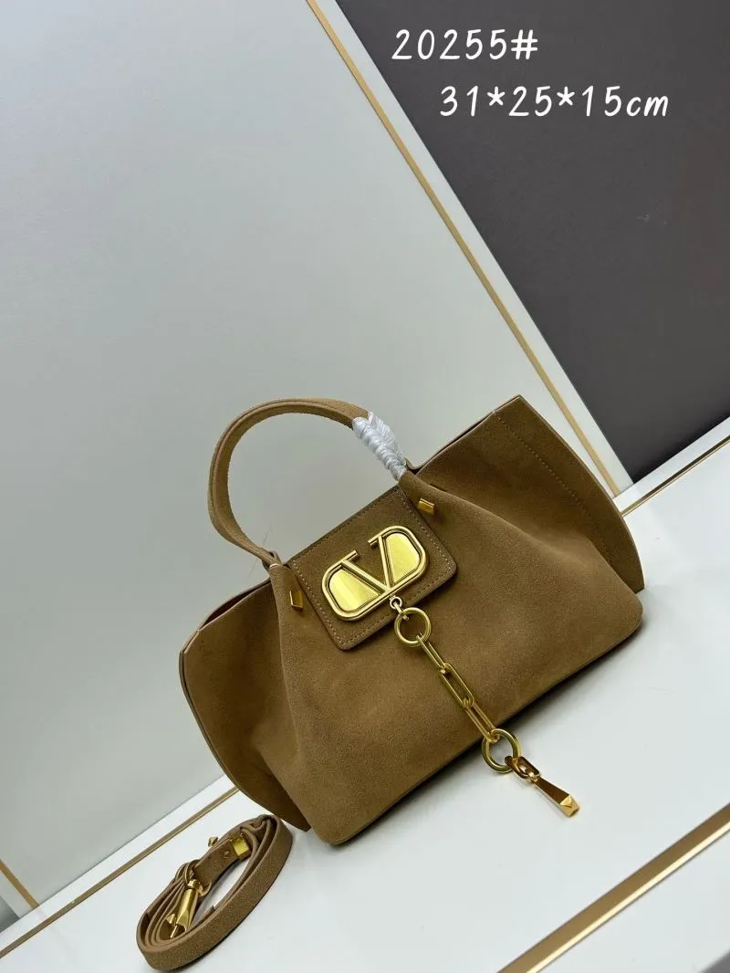 Valentino Tan Suede Tote Bag 20255