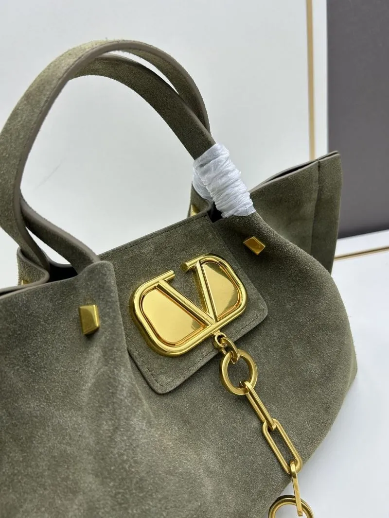 Alternative view of Valentino Olive Suede Tote Bag with Detachable Strap