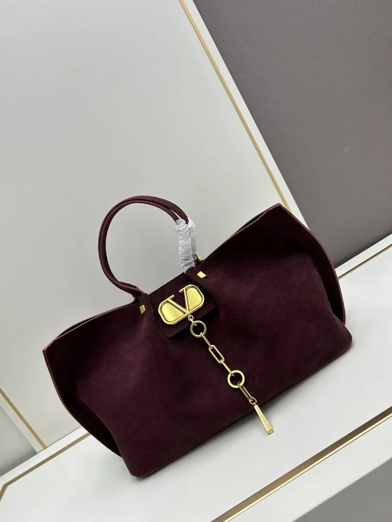 Alternative view of Valentino Burgundy Suede Tote Bag 20256