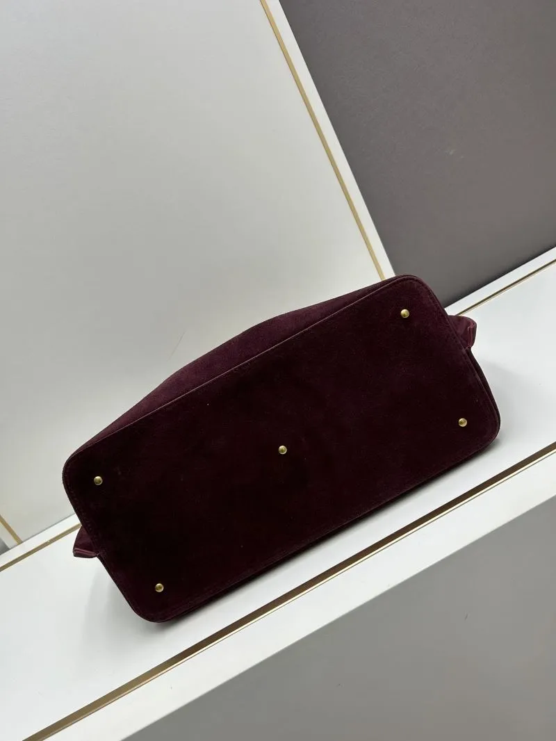 Valentino Burgundy Suede Tote Bag 20256 - Image 4