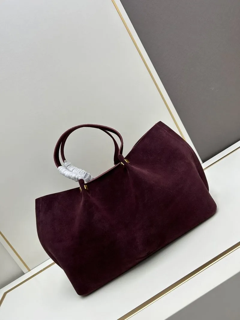 Valentino Burgundy Suede Tote Bag 20256 - Image 5