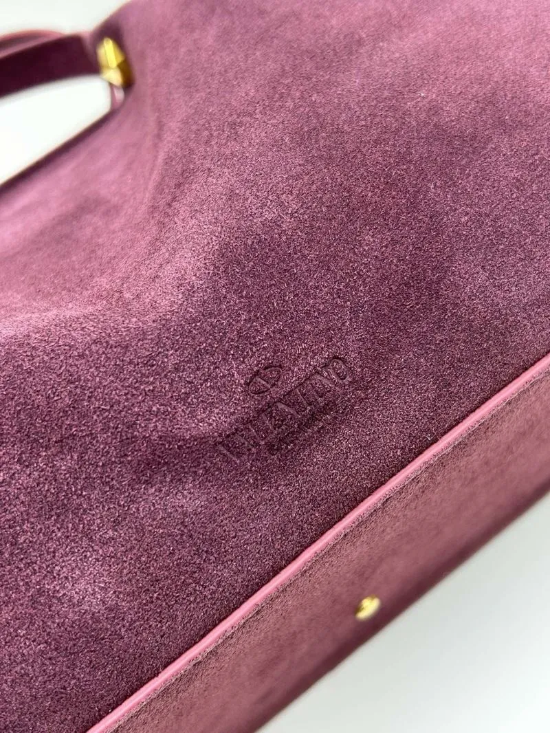 Valentino Burgundy Suede Tote Bag 20256 - Image 6