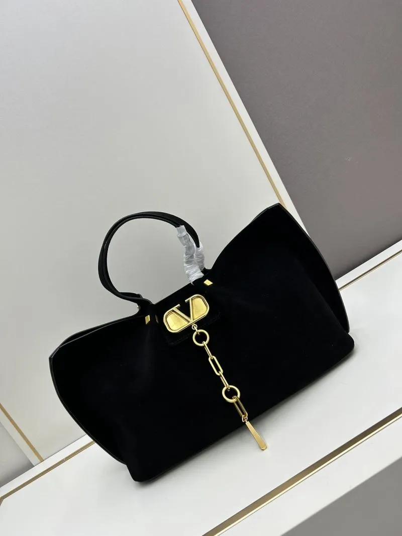 Alternative view of Valentino Black Suede Tote Bag with Pouch 20256