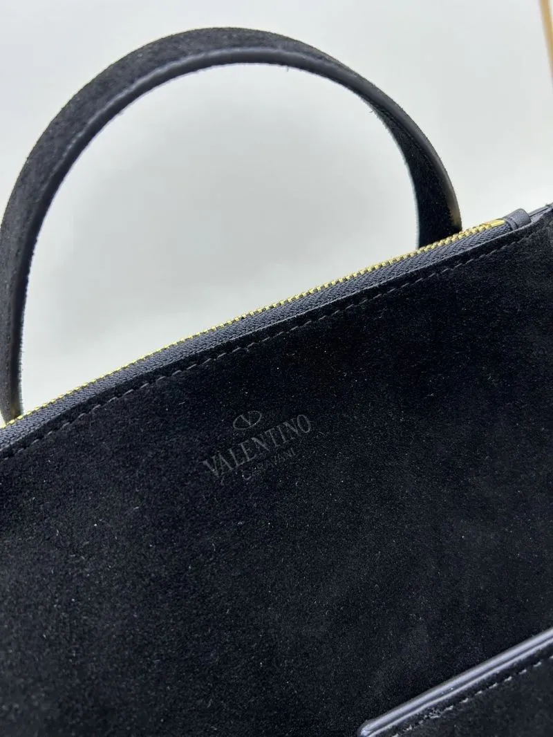 Valentino Black Suede Tote Bag with Pouch 20256 - Image 7