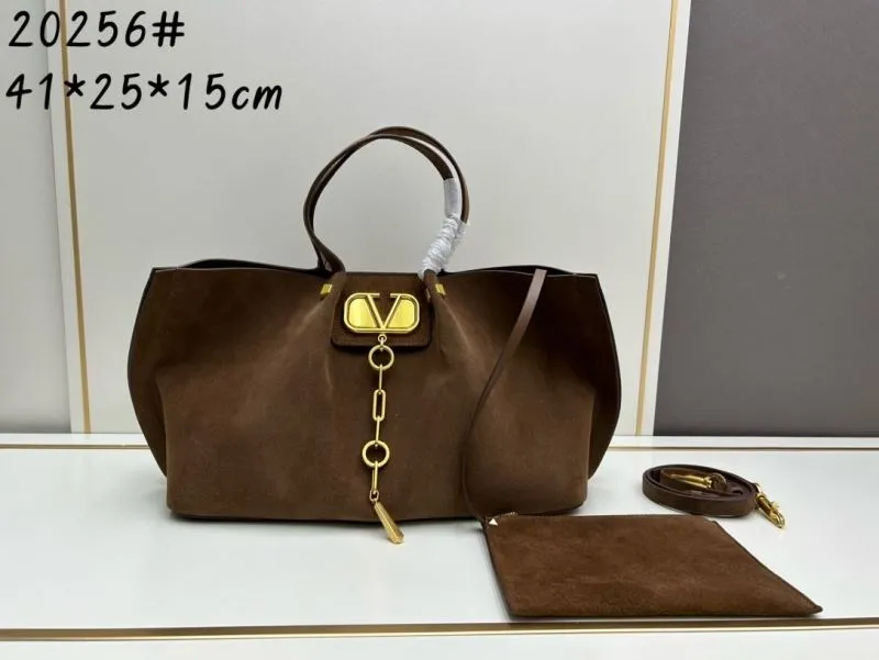 Valentino Brown Suede Tote Bag 20256